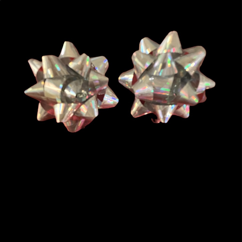 Exquisite Bow Metallic Post Earrings.Perfect for the Holidays & Parties.NWOT